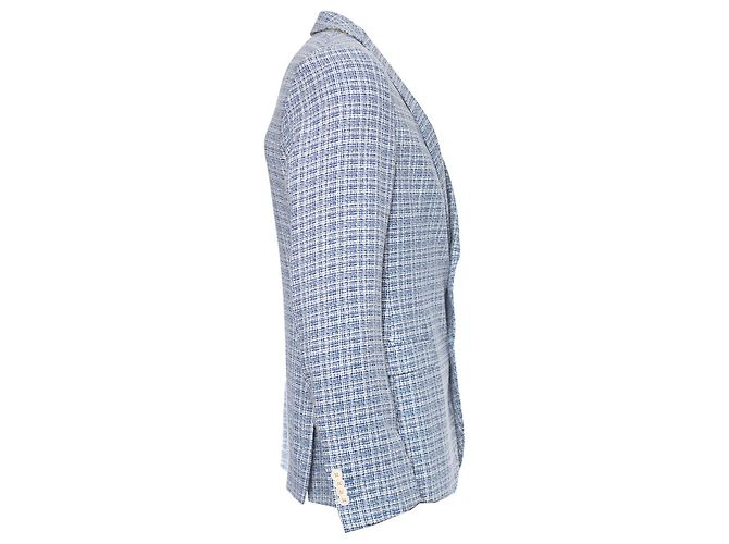 Autre Marque Manuel Ritz, Blazer in tweed blu e bianco. - vista 4