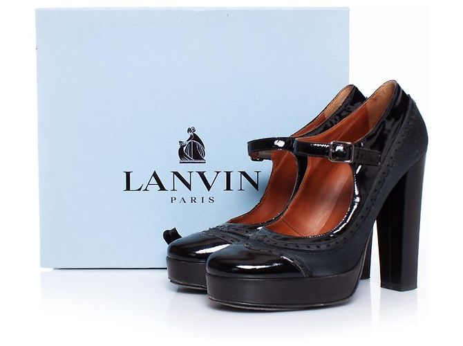 LANVIN, décolleté con plateau brogue Blu - vista 8