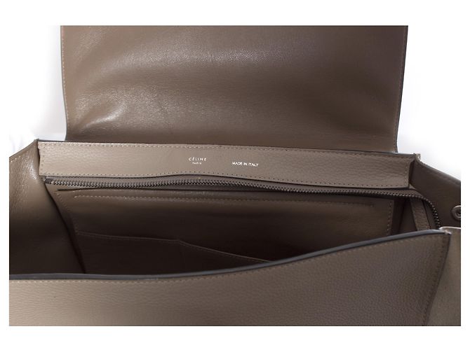 Céline Celine, Borsa a trapezio in beige. - vista 6