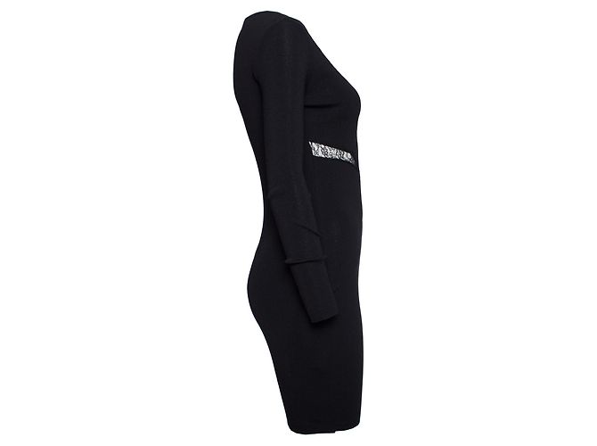Pinko, schwarzes Stretchkleid mit Spitzendetails - Ansicht 4