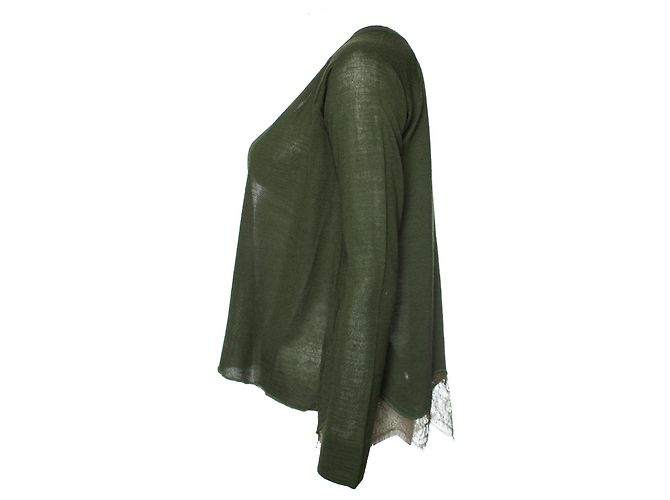 Autre Marque Silvian Heach, Grüne Strickjacke mit Spitze - Ansicht 2