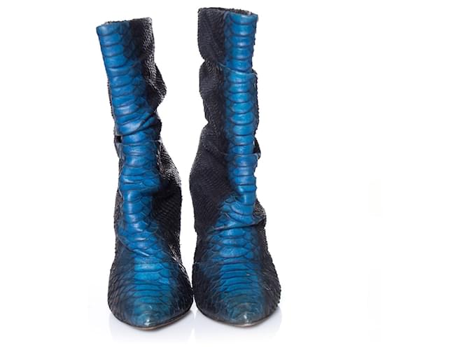 Giuseppe Zanotti,  Python leather Half Boots Black Blue - view 5