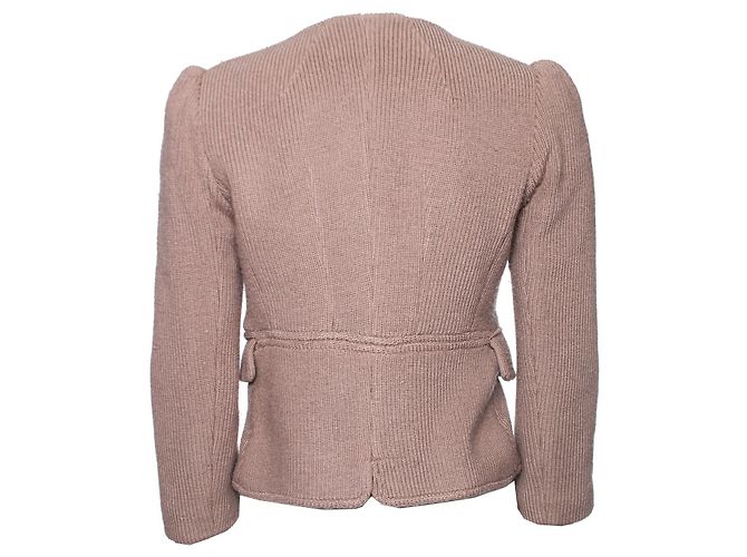 Patrizia Pepe, Wollstrickjacke in Leberfarbe Braun - Ansicht 3