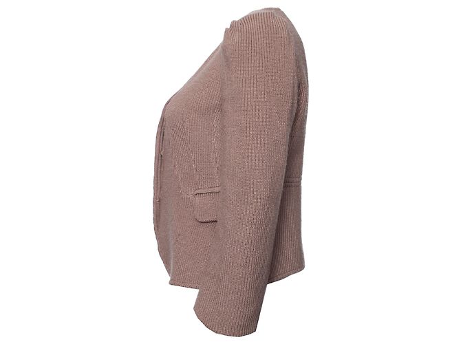 Patrizia Pepe, Wollstrickjacke in Leberfarbe Braun - Ansicht 4