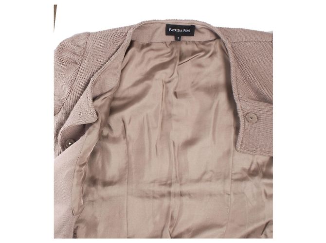 Patrizia Pepe, Wollstrickjacke in Leberfarbe Braun - Ansicht 5