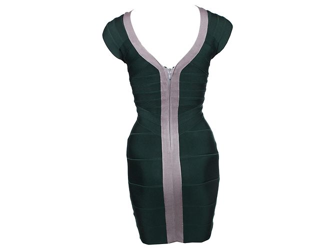 Autre Marque Vestido ajustado verde sin mangas - vista 3