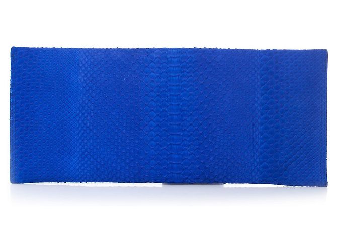 Autre Marque Maison Du Posh, clutch in pelle di serpente Blu Elettrico. - vista 2