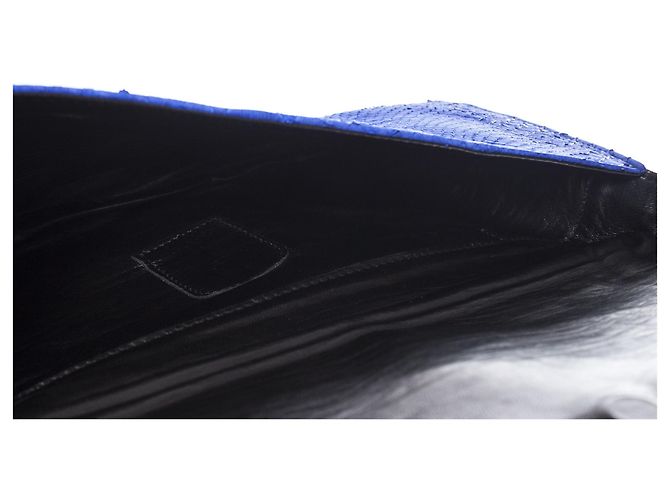 Autre Marque Maison Du Posh, clutch in pelle di serpente Blu Elettrico. - vista 5