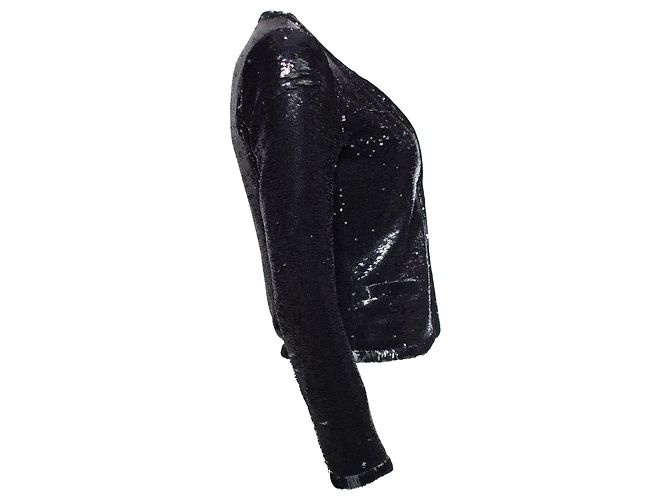 Maje, Blazer mit schwarzen und silberfarbenen Pailletten - Ansicht 4