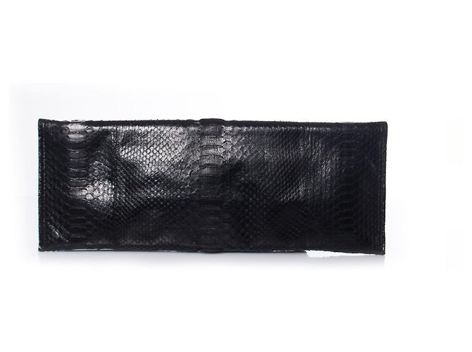 Autre Marque Maison Du Posh, Knöchelring-Python-Clutch in Schwarz. - Ansicht 2