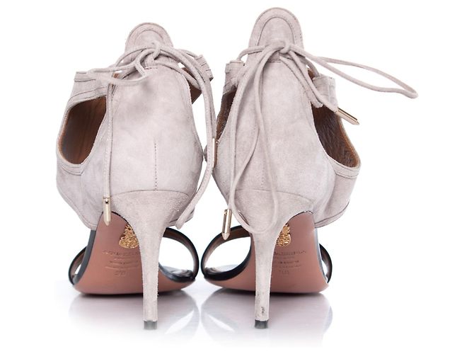 Aquazzura Acquazzura, Sandalo in camoscio beige e pelle nera Nero - vista 6