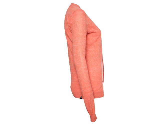 Autre Marque Denham, Orange Strickjacke mit weißen Knöpfen - Ansicht 4