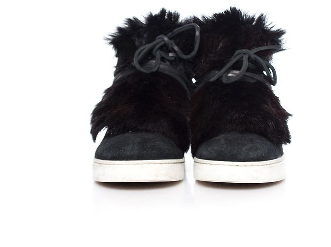 Gianvito Rossi, Wildleder-Sneaker mit Inuit-Fellbesatz - Ansicht 5