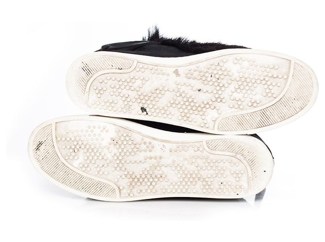 Gianvito Rossi, Wildleder-Sneaker mit Inuit-Fellbesatz - Ansicht 7