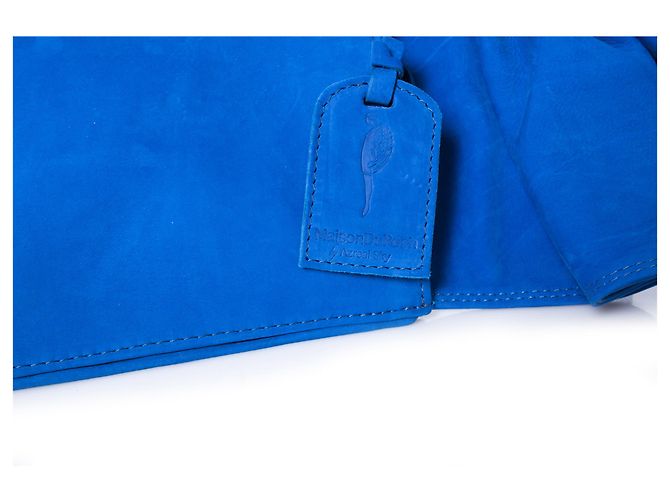 Autre Marque Maison Du Posh, Pochette in pelle blu - vista 6