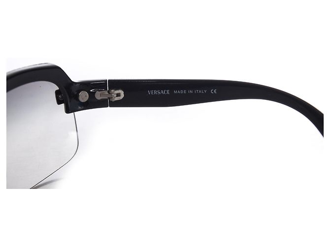 Gianni Versace VERSACE, Occhiale da sole vintage con sfumatura e strass Nero Grigio - vista 8