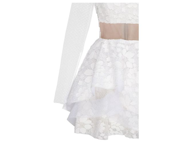Autre Marque Alex Perry, Aubrey bandeau floral lace mini dress. White - view 4