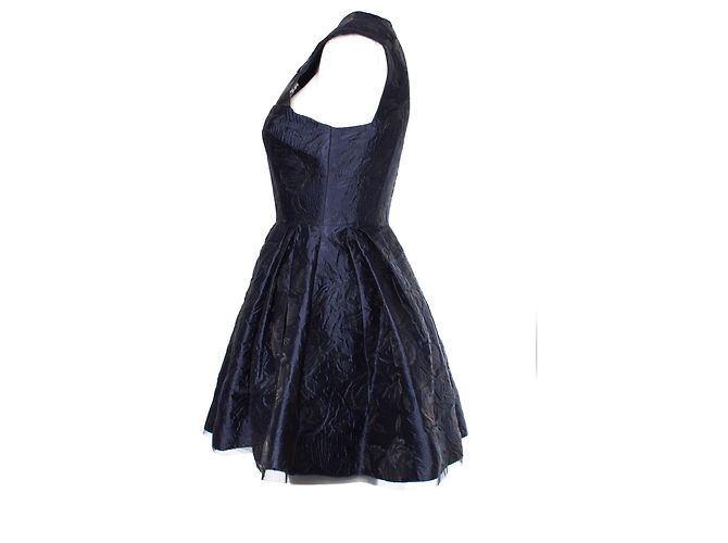 Autre Marque Alex Perry, Miniabito Dexter in broccato floreale. Blu - vista 2