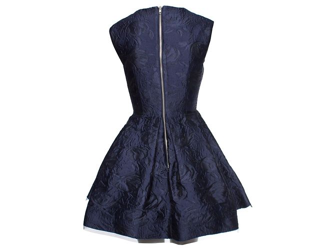 Autre Marque Alex Perry, Miniabito Dexter in broccato floreale. Blu - vista 3