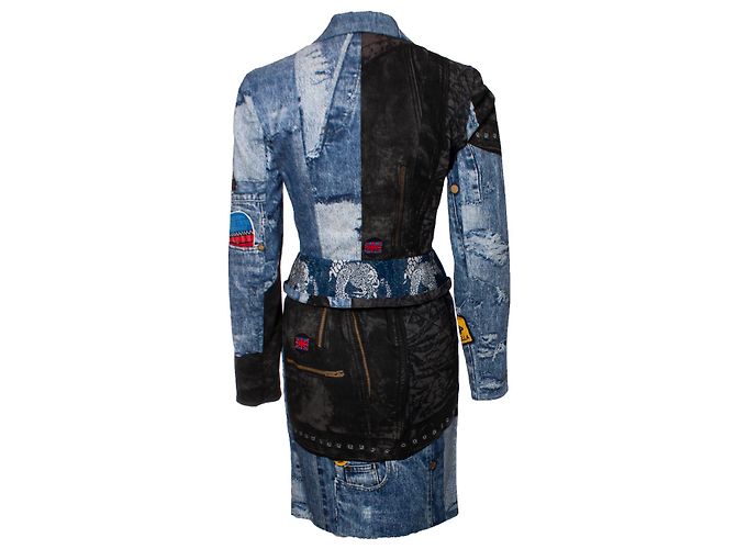 Christian Dior, Giacca e gonna biker Miss Diorella Blu - vue 2