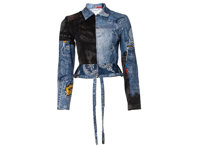 Christian Dior, Giacca e gonna biker Miss Diorella Blu - vue 5
