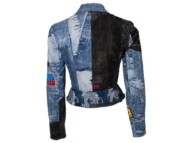 Christian Dior, Giacca e gonna biker Miss Diorella Blu - vue 6