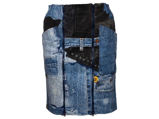 Christian Dior, Giacca e gonna biker Miss Diorella Blu - vue 7