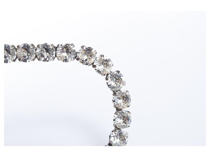 SAINT LAURENT, Orecchini pendenti ovali in cristallo XL Smoking Argento - vista 5