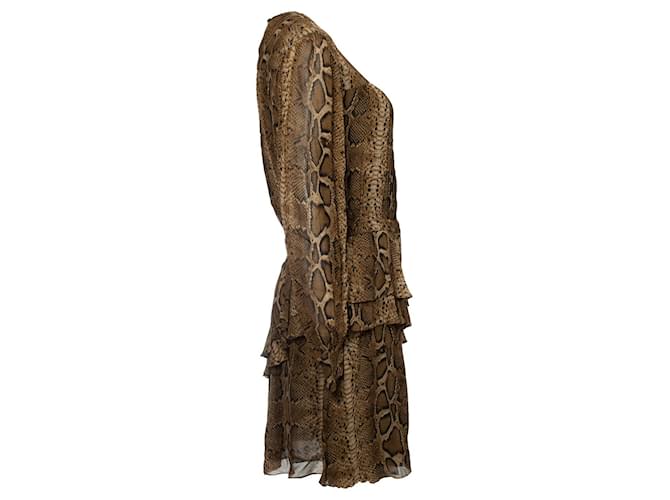Isabel Marant Etoile, Rüschenkleid mit Python-Print Grün - Ansicht 3