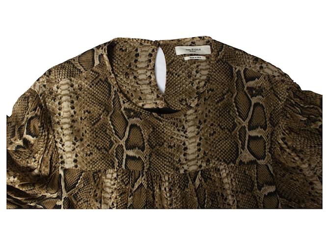 Isabel Marant Etoile, Rüschenkleid mit Python-Print Grün - Ansicht 6
