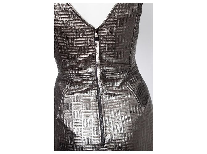 DOLCE & GABBANA, Goldmetallisches Bleistiftkleid Golden - Ansicht 7