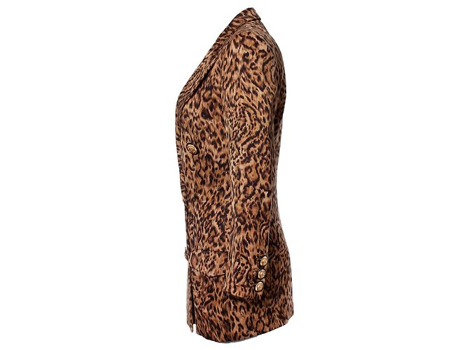 Gianni Versace Couture, Maxiblazer mit Leopardenmuster Braun - Ansicht 3