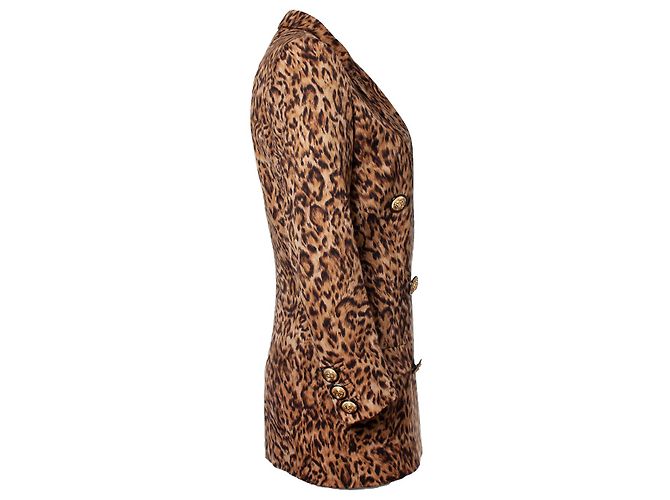 Gianni Versace Couture, Maxiblazer mit Leopardenmuster Braun - Ansicht 4