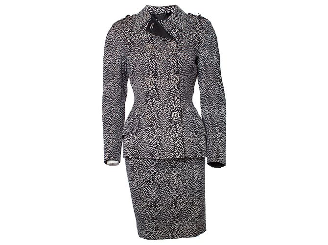 Gianni Versace Couture, blazer e gonna foderati con petto Nero Bianco - vista 2