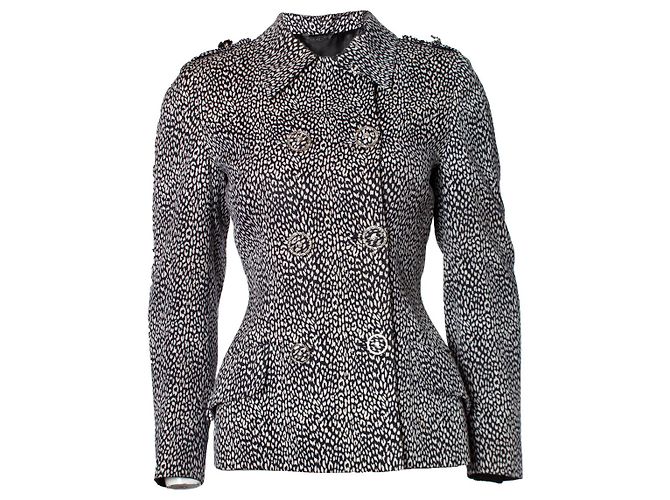 Gianni Versace Couture, blazer e gonna foderati con petto Nero Bianco - vista 6