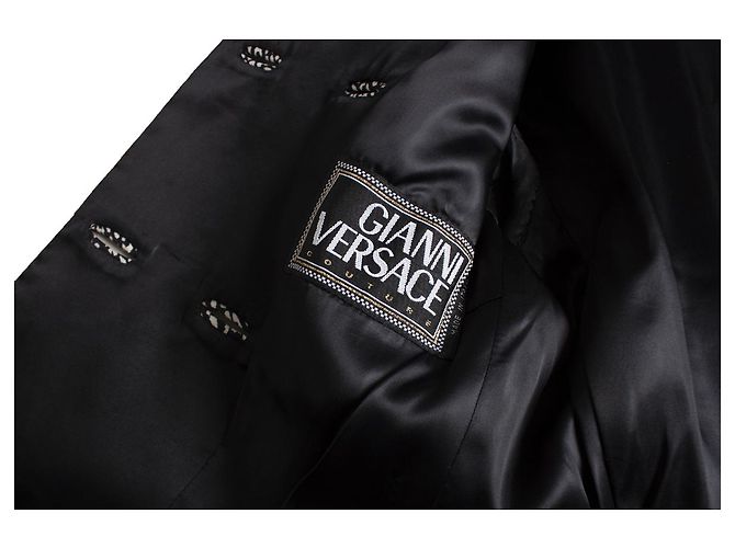 Gianni Versace Couture, blazer e gonna foderati con petto Nero Bianco - vista 9