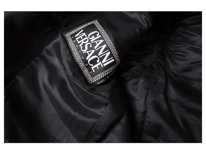 Gianni Versace Couture, Cappotto e gonna a quadri militari Nero Bianco - vista 10
