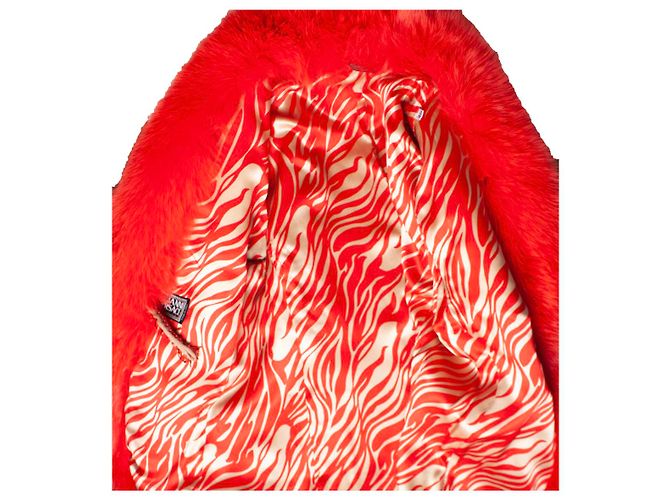 Gianni Versace Couture, 3Traje de una pieza con cuello de pelo naranja - vista 9