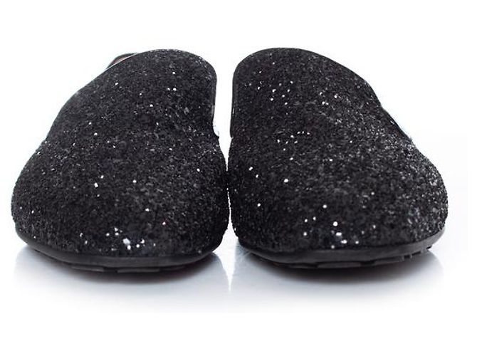 Jimmy Choo, Mocassini glitter in nero - vista 3