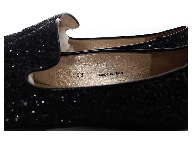 Jimmy Choo, Mocassini glitter in nero - vista 8