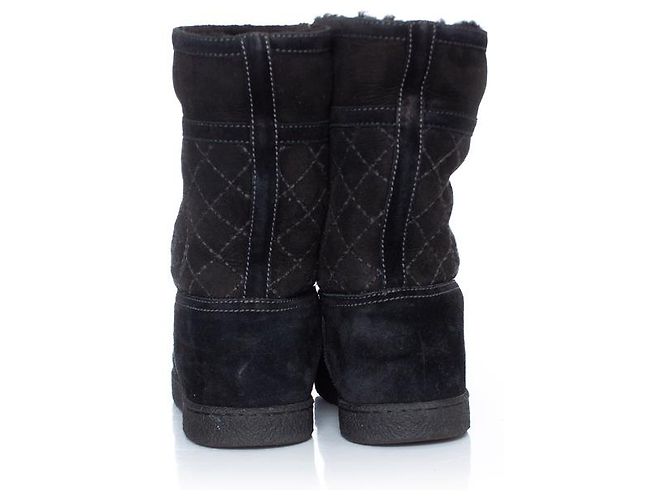 Chanel, Botins acolchoados em camurça Preto - vista 3