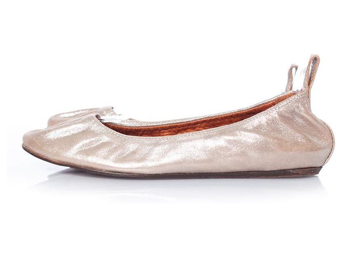 LANVIN, Bailarinas metalizadas de tejido elástico - vista 2