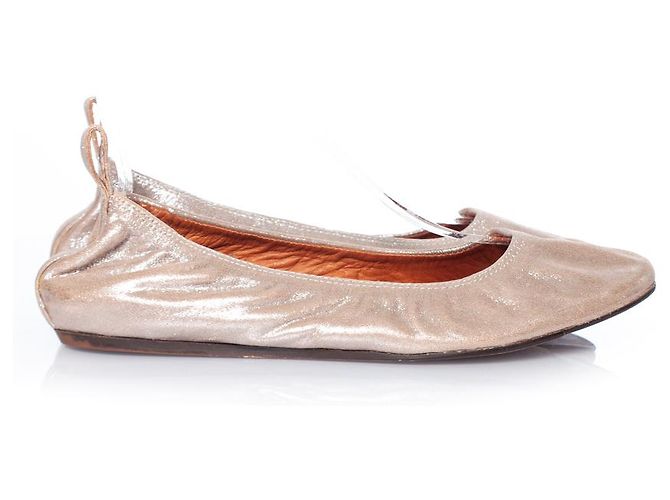 LANVIN, Bailarinas metalizadas de tejido elástico - vista 4