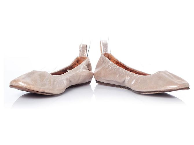 LANVIN, Bailarinas metalizadas de tejido elástico - vista 6