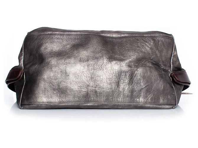 Marni, Borsa a tracolla in pelle metallizzata Grigio - vista 3