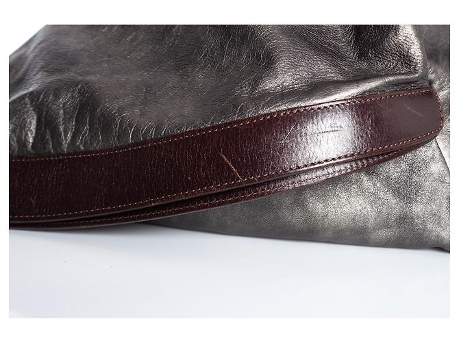 Marni, Borsa a tracolla in pelle metallizzata Grigio - vista 5