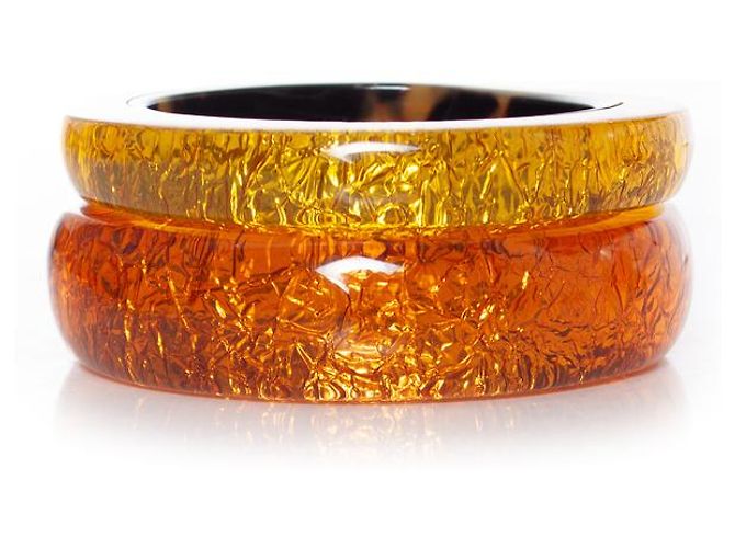 Jean Paul Gaultier, Bracciali rigidi epossidici Arancione Giallo - vista 3