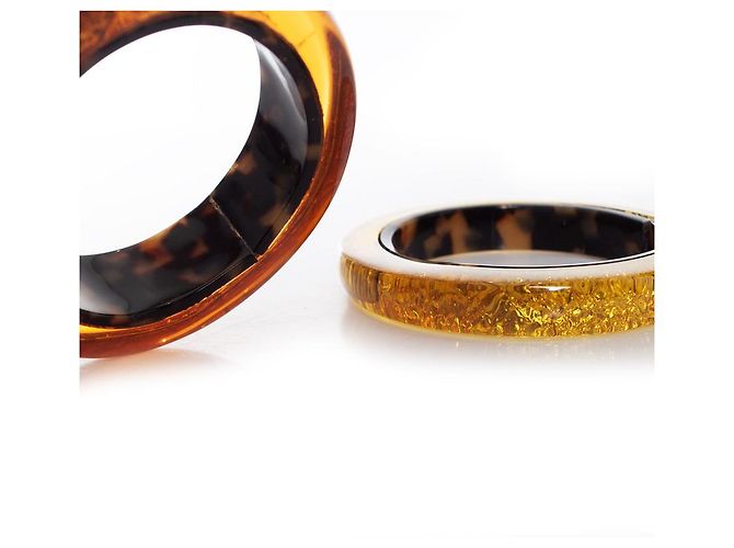 Jean Paul Gaultier, Bracciali rigidi epossidici Arancione Giallo - vista 6
