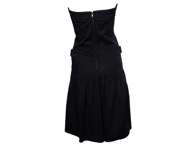 Patrizia pepe, Vestido palabra de honor con botones Negro - vista 2