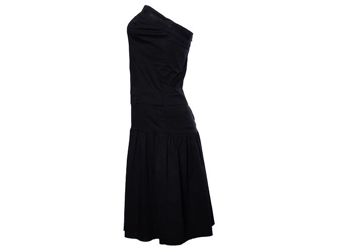 Patrizia pepe, Vestido palabra de honor con botones Negro - vista 4